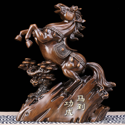 招財(cái)馬擺件工藝品家居飾品客廳酒柜辦公室桌擺設(shè)馬到成功開(kāi)業(yè)禮品